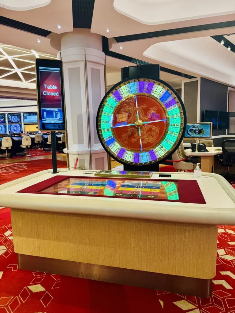 Prize wheel in the gaming hall at Casino Canberra