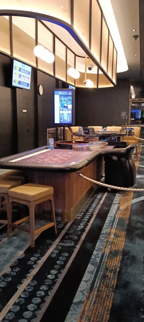 Gaming counter inside Wrest Point Casino Hotel